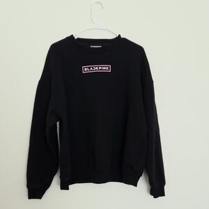 BLACKPINK For Cotton On Black Crewneck Sweatshirt with Pink Logo Size Large